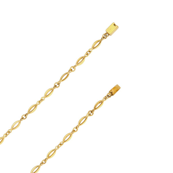 Collar eslabón combinado en oro amarillo 18 kilates.