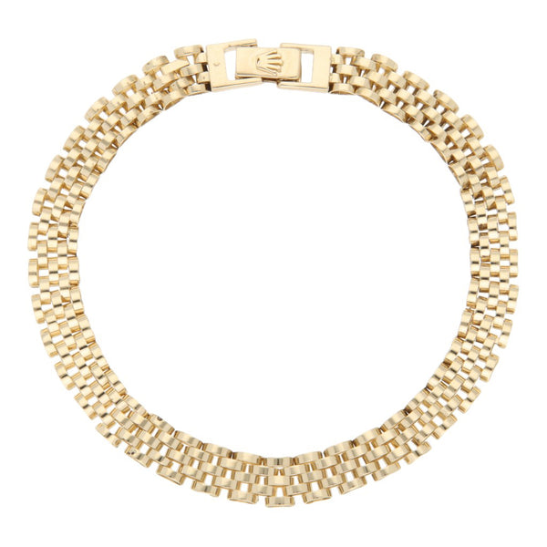 Pulsera eslabón articulado en oro amarillo 14 kilates.