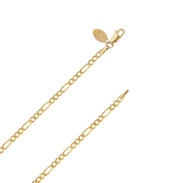 Collar de tres eslabones por uno en oro amarillo 14 kilates.