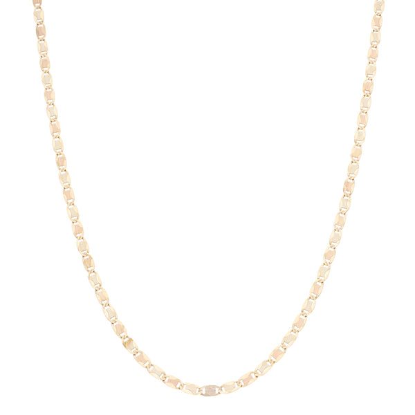 Collar eslabón nudo marino en oro tres tonos 14 kilates.
