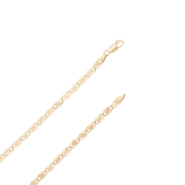 Collar eslabón nudo marino en oro tres tonos 14 kilates.