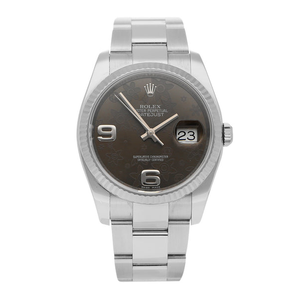 Reloj Rolex para dama modelo Oyster Perpetual DateJust bisel oro blanco 18 kilates.