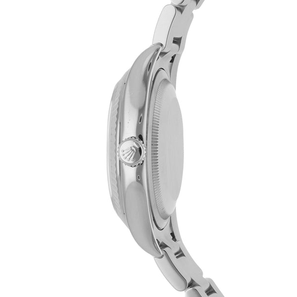 Reloj Rolex para dama modelo Oyster Perpetual DateJust bisel oro blanco 18 kilates.