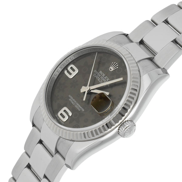 Reloj Rolex para dama modelo Oyster Perpetual DateJust bisel oro blanco 18 kilates.