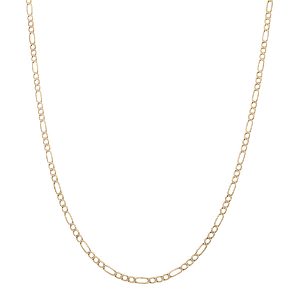 Collar de tres eslabones por uno platinados en oro amarillo 14 kilates.
