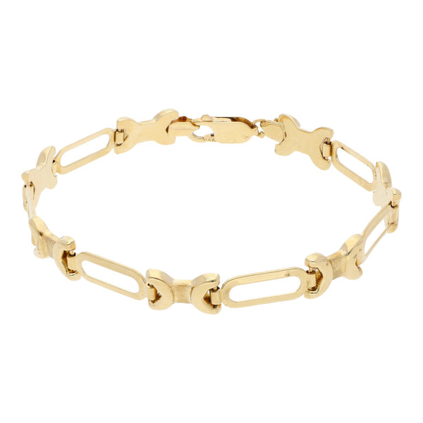 Pulsera eslabón XOXO en oro amarillo 14 kilates.