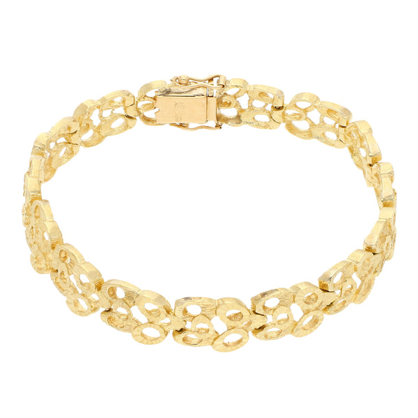 Pulsera eslabón barroco en oro amarillo 18 kilates.