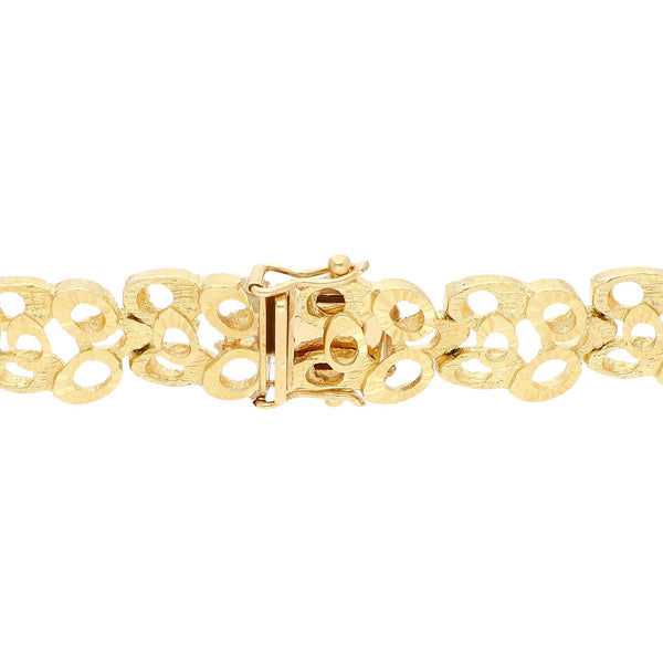 Pulsera eslabón barroco en oro amarillo 18 kilates.