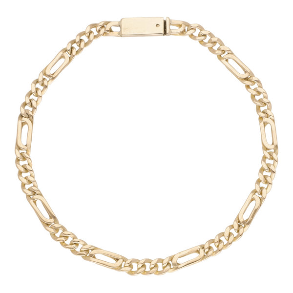 Pulsera eslabón combinado en oro amarillo 14 kilates.