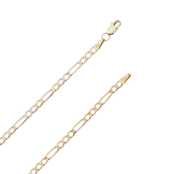 Collar de tres eslabones por uno en oro amarillo 14 kilates.