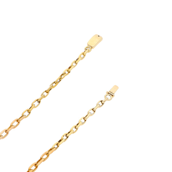 Collar eslabón cruzado en oro rosa 18 kilates.