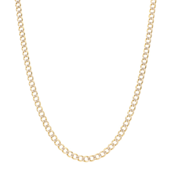 Collar eslabón encontrado platinado en oro amarillo 14 kilates.