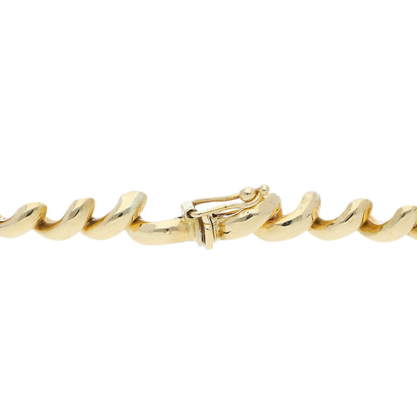 Pulsera eslabón articulado en oro amarillo 14 kilates.