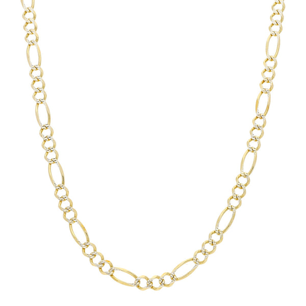 Collar de tres eslabones por uno platinados en oro amarillo 14 kilates.