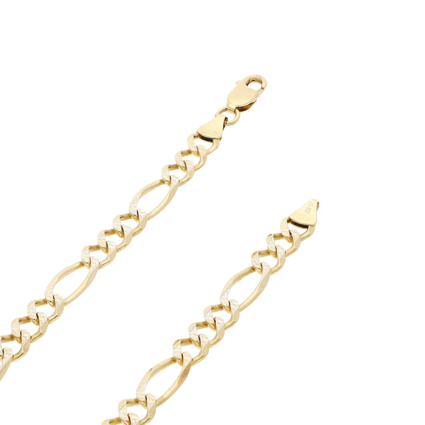Collar de tres eslabones por uno platinados en oro amarillo 14 kilates.