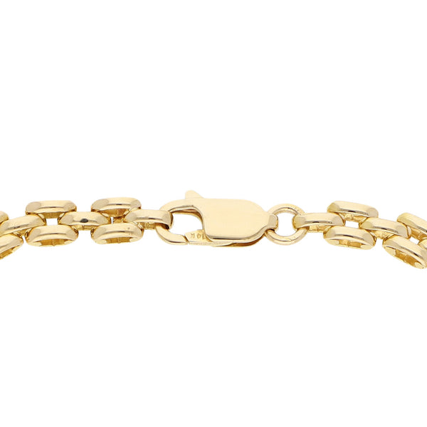 Pulsera eslabón articulado con sintéticos en oro amarillo 14 kilates.