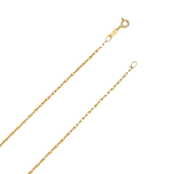 Collar eslabón cruzado doble y medalla motivo San Judas Tadeo con circonias en oro amarillo 14 kilates.