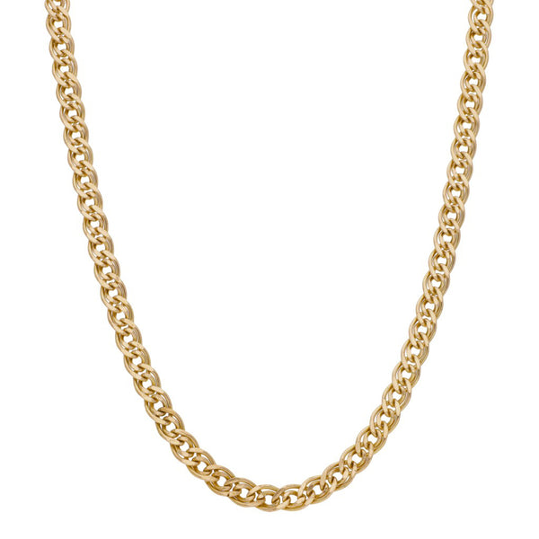 Collar eslabón hueco en oro amarillo 14 kilates.