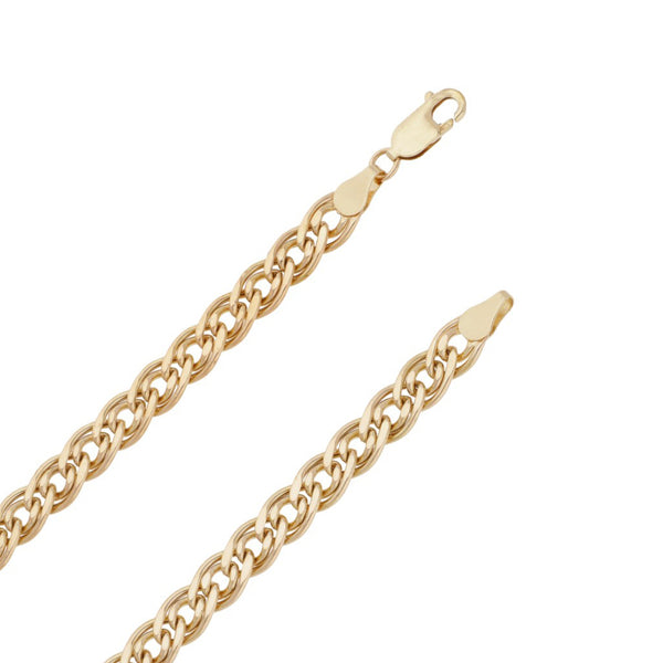 Collar eslabón hueco en oro amarillo 14 kilates.