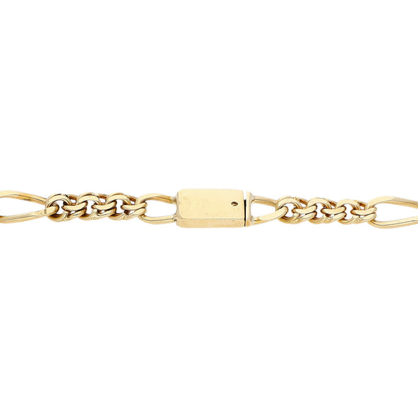 Pulsera eslabón combinado en oro amarillo 14 kilates.