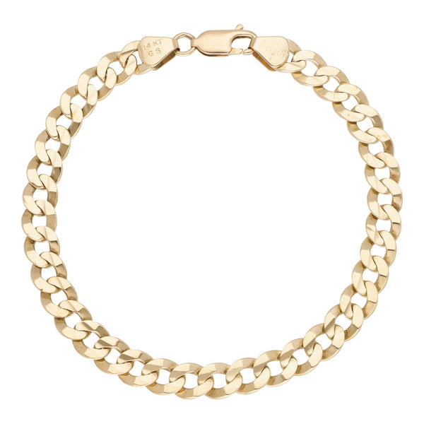 Pulsera eslabón encontrado en oro amarillo 14 kilates.