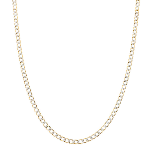 Collar eslabón encontrado platinado en oro amarillo 14 kilates.