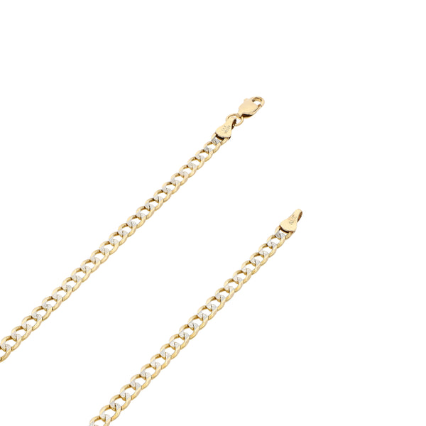 Collar eslabón encontrado platinado en oro amarillo 14 kilates.