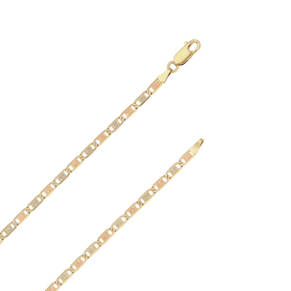 Collar eslabón nudo marino en oro tres tonos 14 kilates.