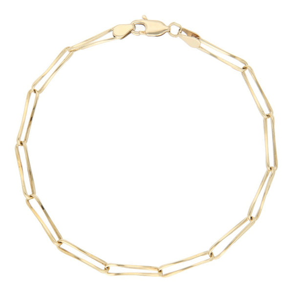 Pulsera eslabón encontrado en oro amarillo 14 kilates.