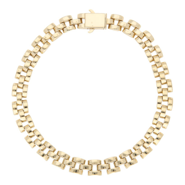 Pulsera eslabón articulado en oro amarillo 14 kilates.