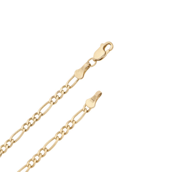Collar de tres eslabones por uno en oro amarillo 14 kilates.