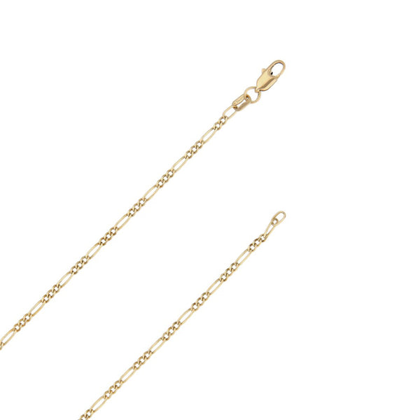 Collar de tres eslabones por uno en oro amarillo 14 kilates.
