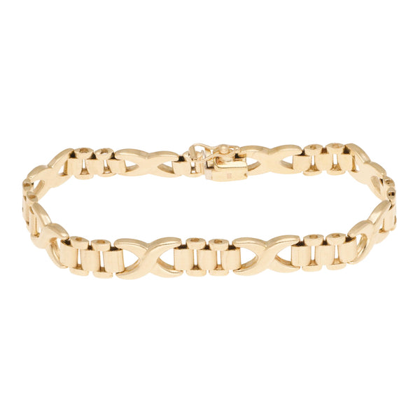 Pulsera eslabón articulado en oro amarillo 14 kilates.