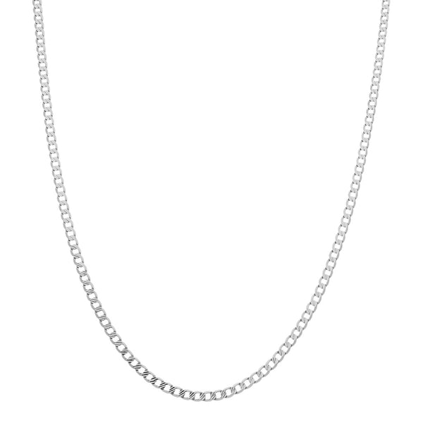Collar eslabón encontrado en oro blanco 14 kilates.