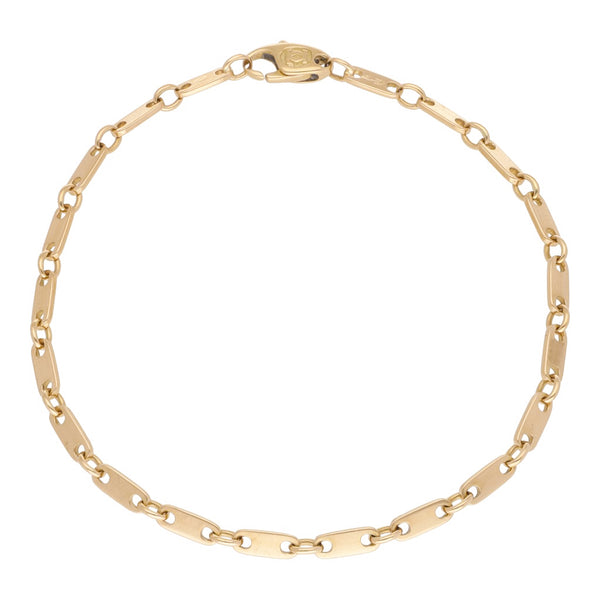 Pulsera eslabón combinado firma Cartier en oro amarillo 18 kilates.