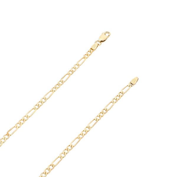Collar de tres eslabones por uno en oro amarillo 14 kilates.