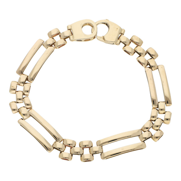 Pulsera eslabón articulado en oro amarillo 14 kilates.