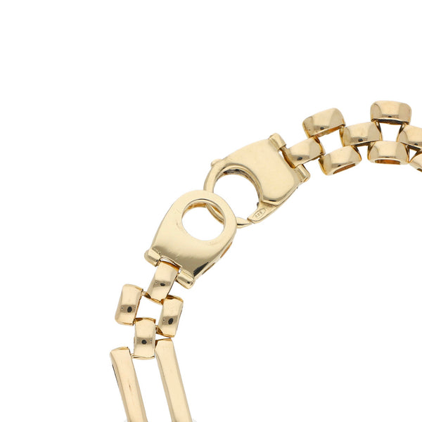 Pulsera eslabón articulado en oro amarillo 14 kilates.