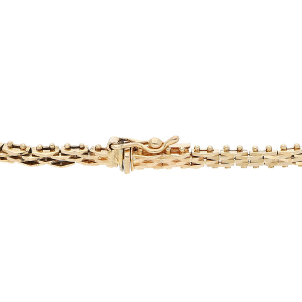 Pulsera eslabón boleado en oro amarillo 14 kilates.