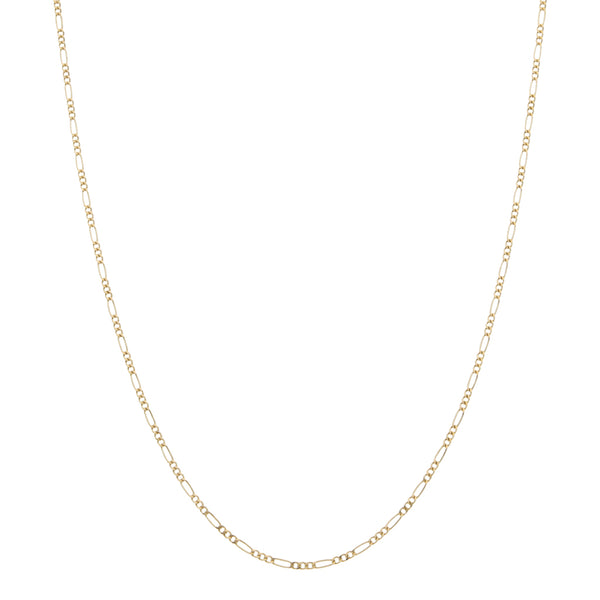 Collar de tres eslabones por uno en oro amarillo 14 kilates.