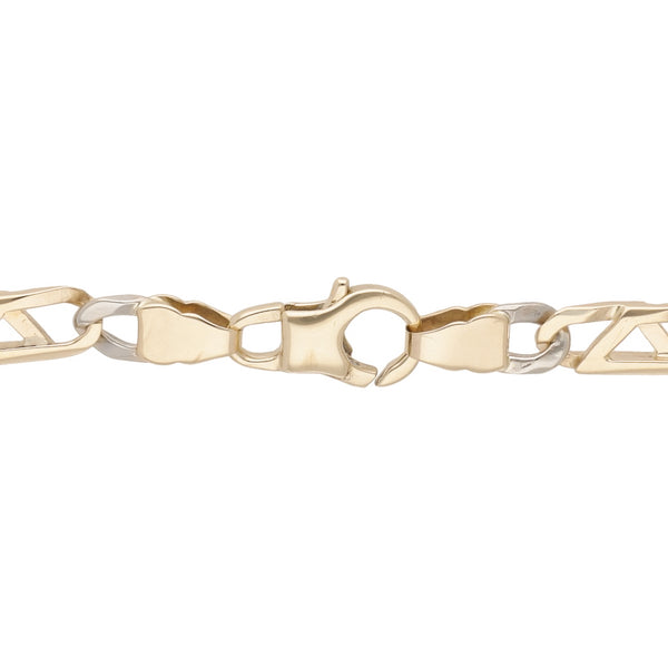 Pulsera eslabón combinado en oro dos tonos 14 kilates.