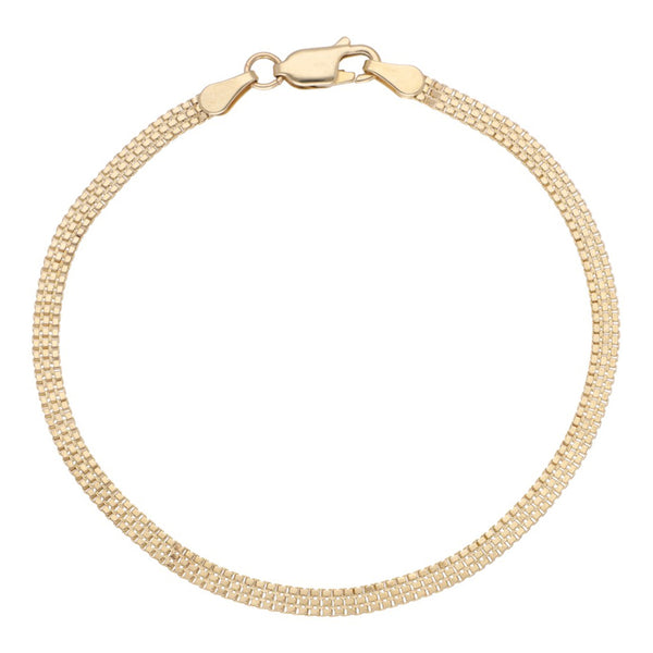 Pulsera eslabón articulado en oro amarillo 14 kilates.
