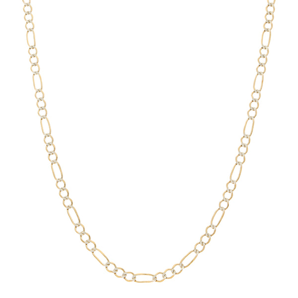 Collar de tres eslabones por uno platinado en oro amarillo 14 kilates.