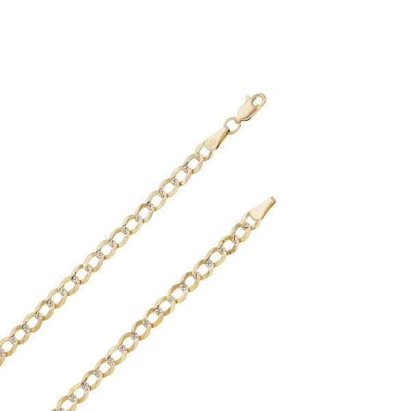 Collar eslabón barbado platinado en oro amarillo 14 kilates.
