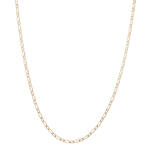 Collar eslabón combinado en oro rosa 14 kilates.