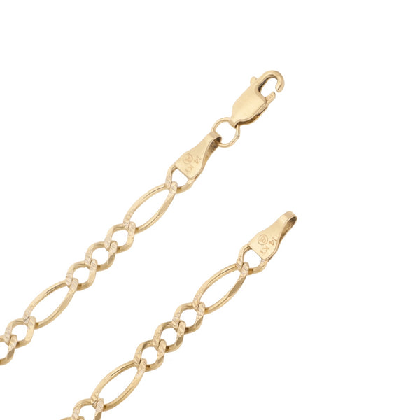 Collar de tres eslabones por uno platinado en oro amarillo 14 kilates.