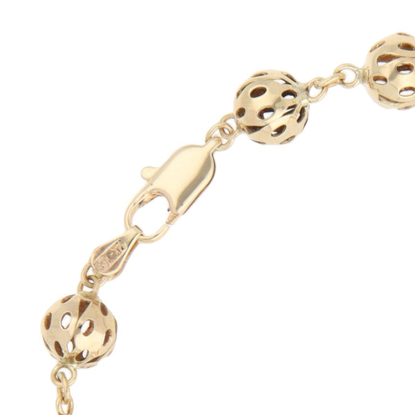 Pulsera eslabón calado en oro tres tonos 14 kilates.