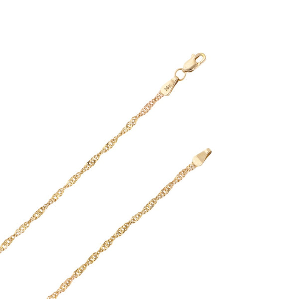 Collar eslabón torzal en oro amarillo 14 kilates.