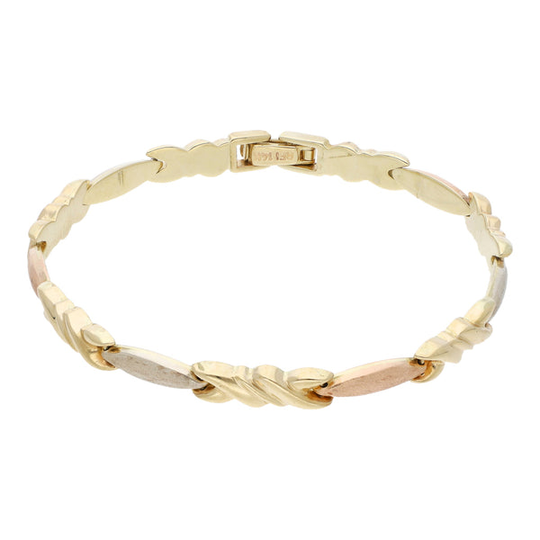 Pulsera eslabón articulado en oro amarillo 14 kilates.