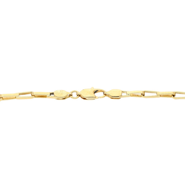 Pulsera eslabón cruzado en oro amarillo 18 kilates.